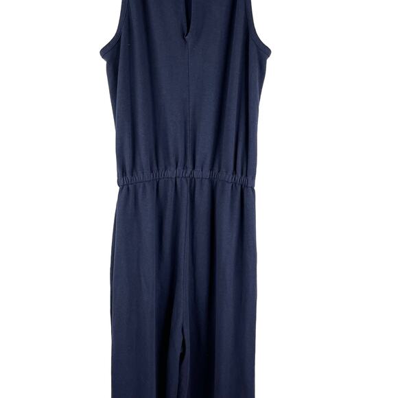 Sundry Ponte Wide Leg Navy Blue Jumpsuit 1 Small 4-6 Pockets - Picture 4 of 11